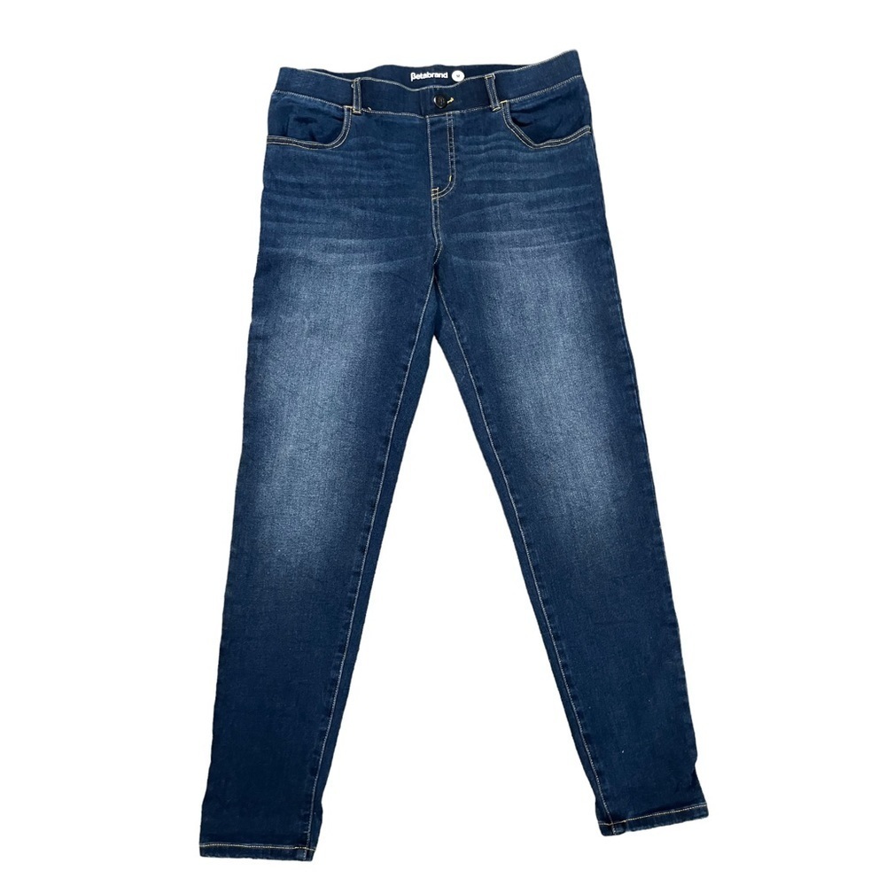 Betabrand Dark Wash High Rise Pull On Skinny Jeans Size Medium - Picture 2 of 4